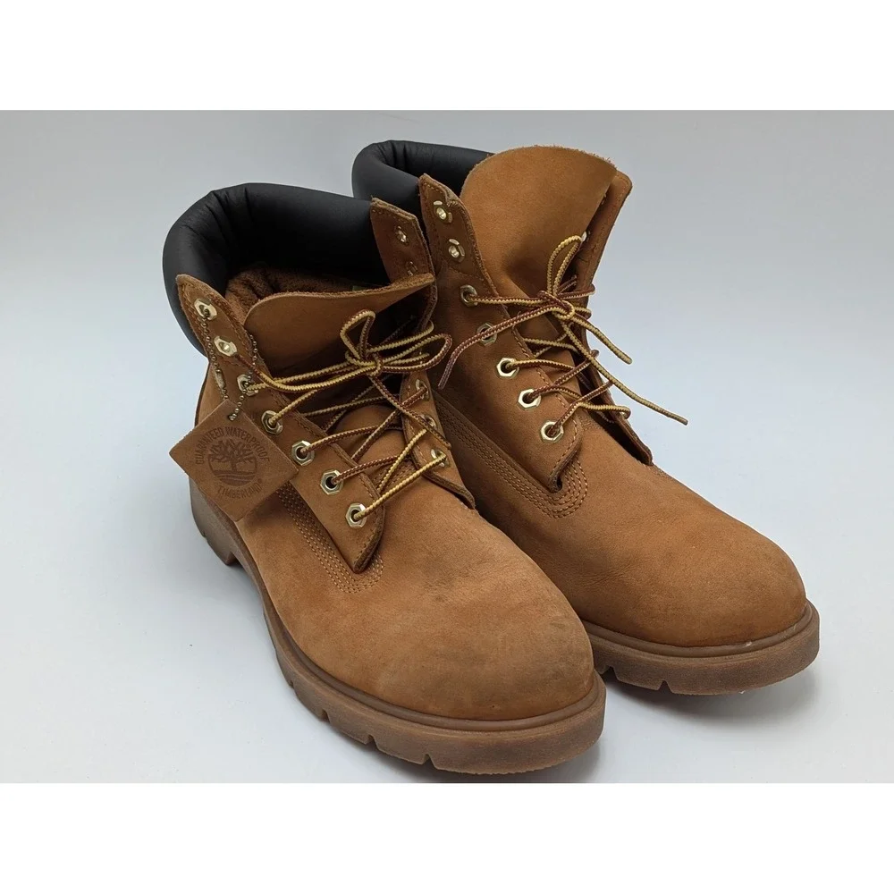 Timberland Boots Mens 10 Wheat 6-Inch Premium 18094 Waterproof Nubuck Workwear